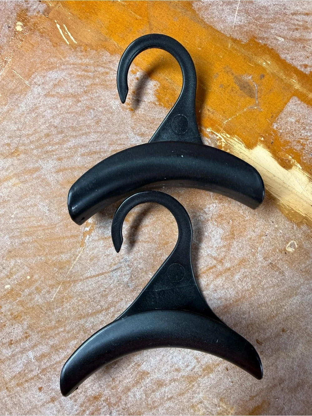 Black Plastic Scarf & Purse Hangers - Set of 10
